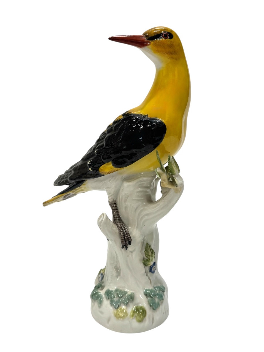 Meissen - Figure en porcelaine « Loriot doré sur un tronc »-photo-3