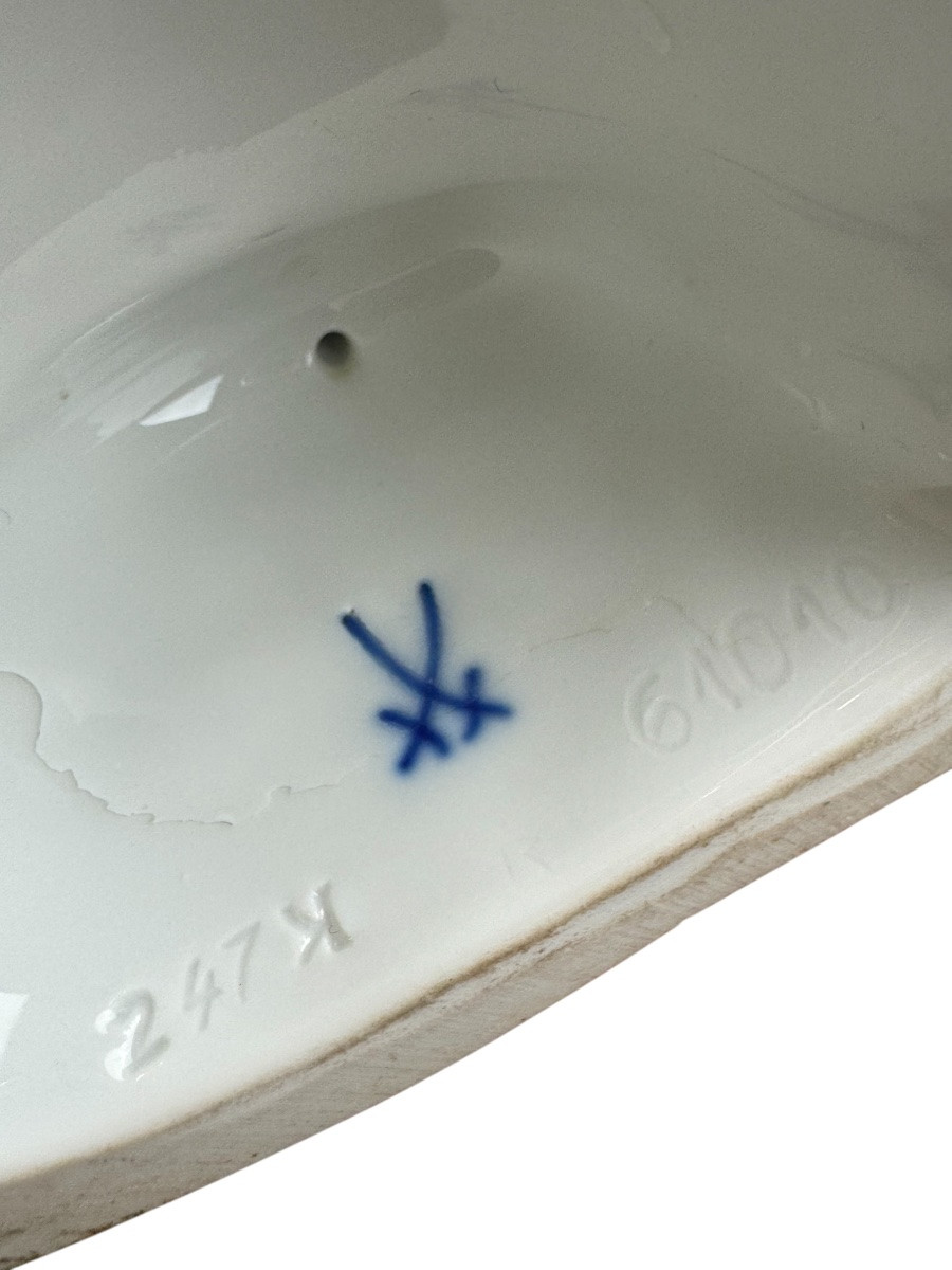 Meissen - Figure en porcelaine bergère avec cage à oiseaux-photo-7