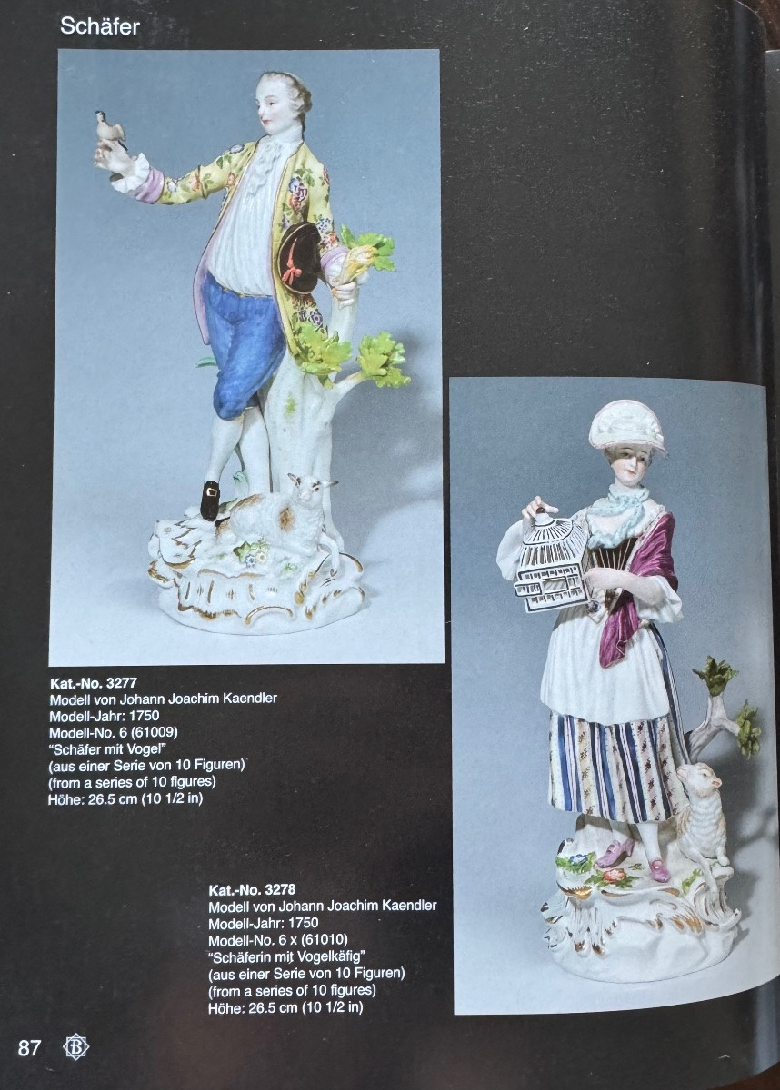 Meissen - Figure en porcelaine bergère avec cage à oiseaux-photo-8