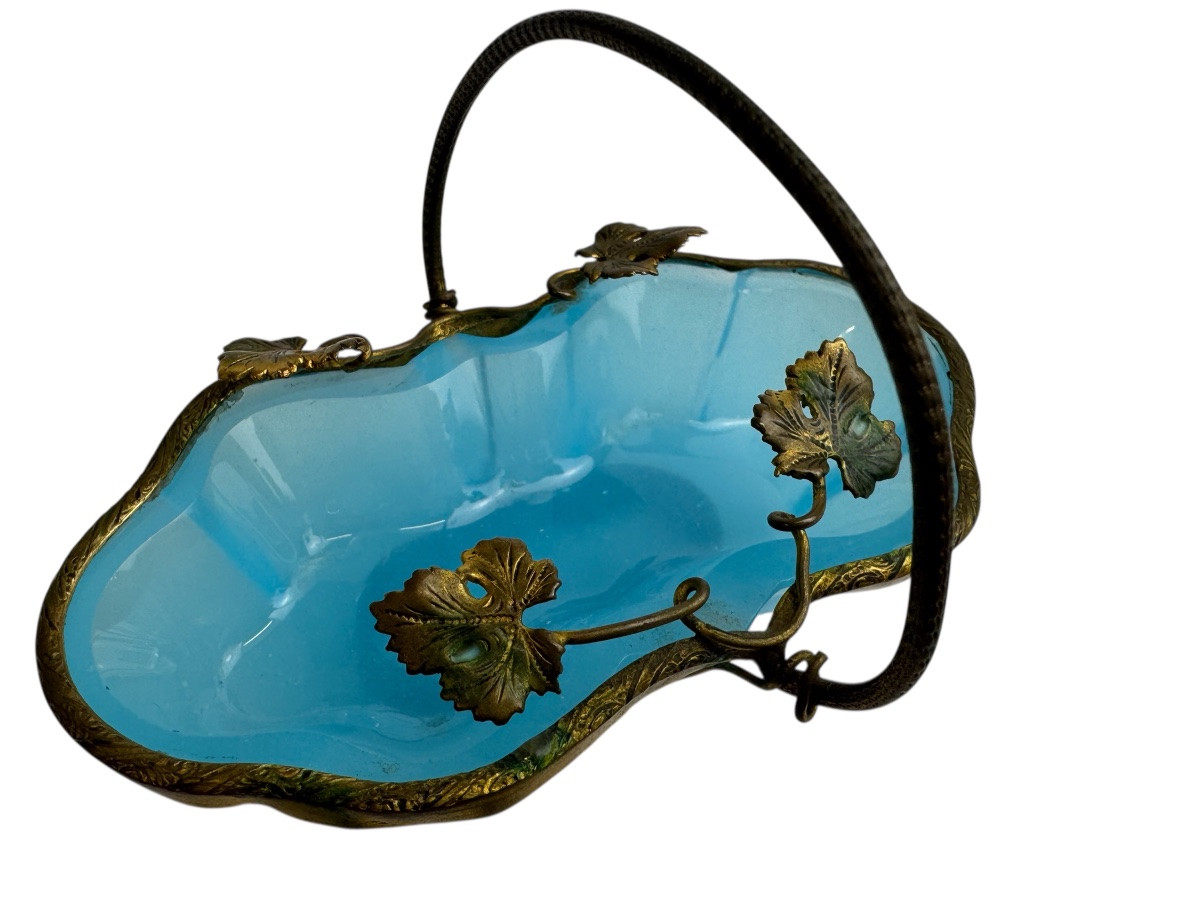 Petit panier en opaline Charles X -photo-3