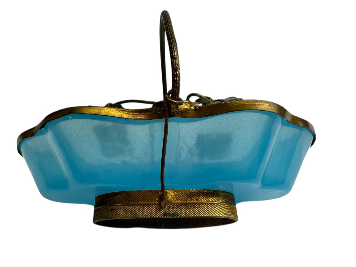Petit panier en opaline Charles X -photo-4