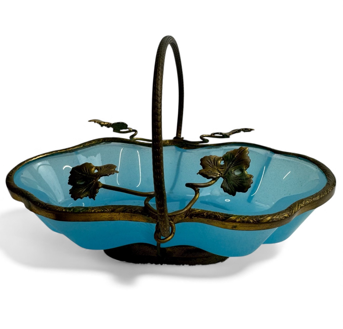 Petit panier en opaline Charles X -photo-1