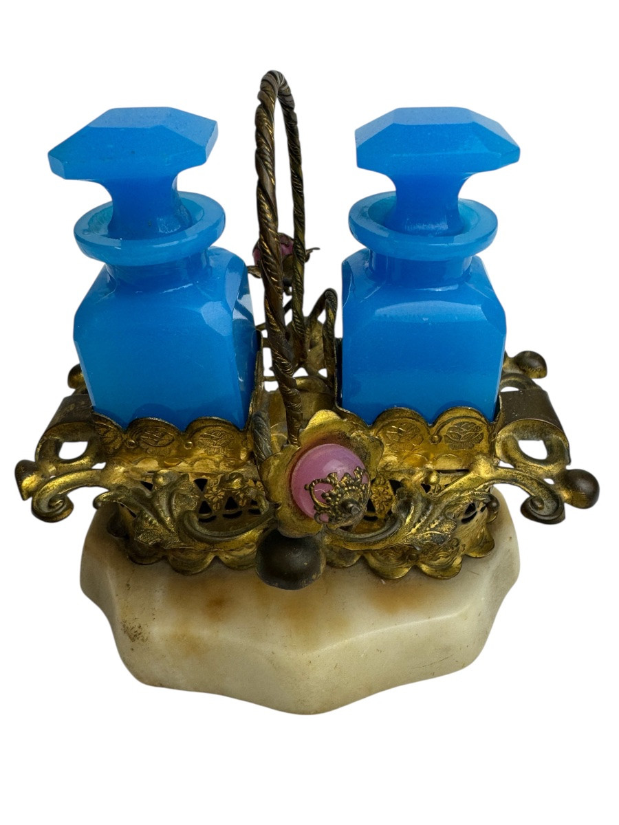 Nécessaire à parfum en opaline monture pomponne-photo-3