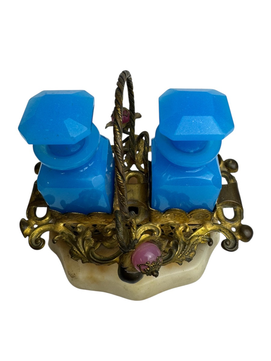 Nécessaire à parfum en opaline monture pomponne-photo-4