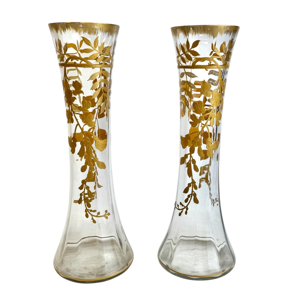 Baccarat - pair de vases à décor des glycines -photo-2
