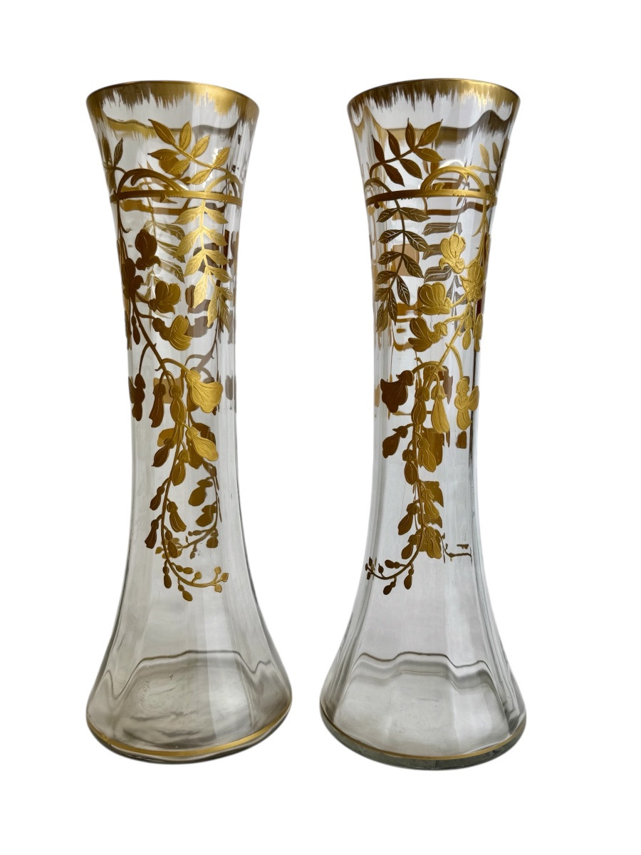 Baccarat - pair de vases à décor des glycines -photo-4