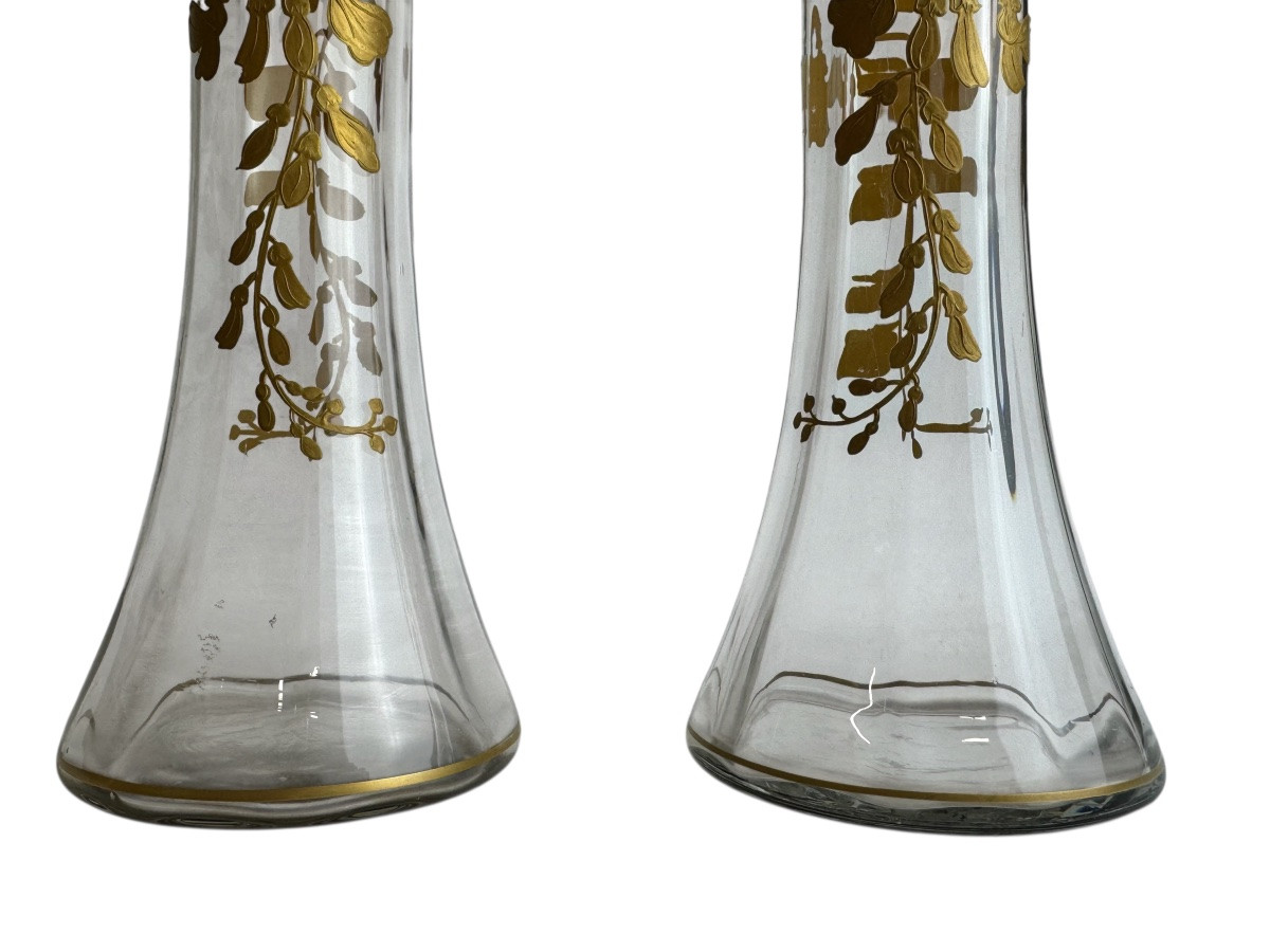Baccarat - pair de vases à décor des glycines -photo-5