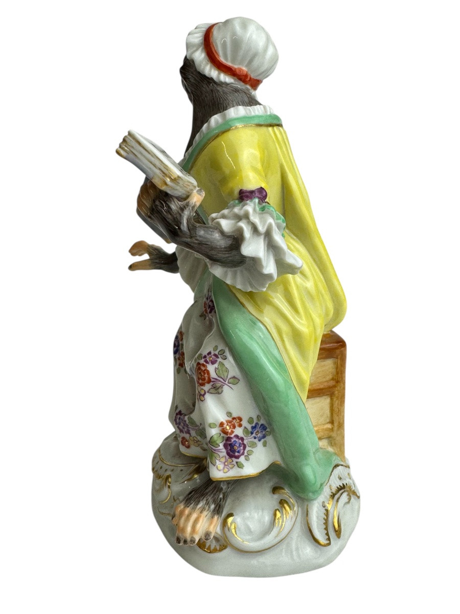 Meissen - Porcelain Figure Of A Singing Monkey From The Monkey Orchestra Series-photo-2