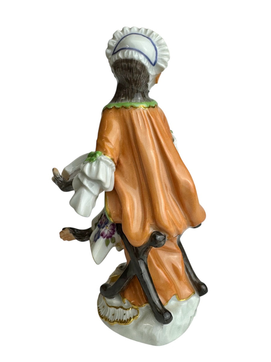 Meissen - Porcelain Figure Of A Singing Monkey From The Monkey Orchestra Series-photo-4