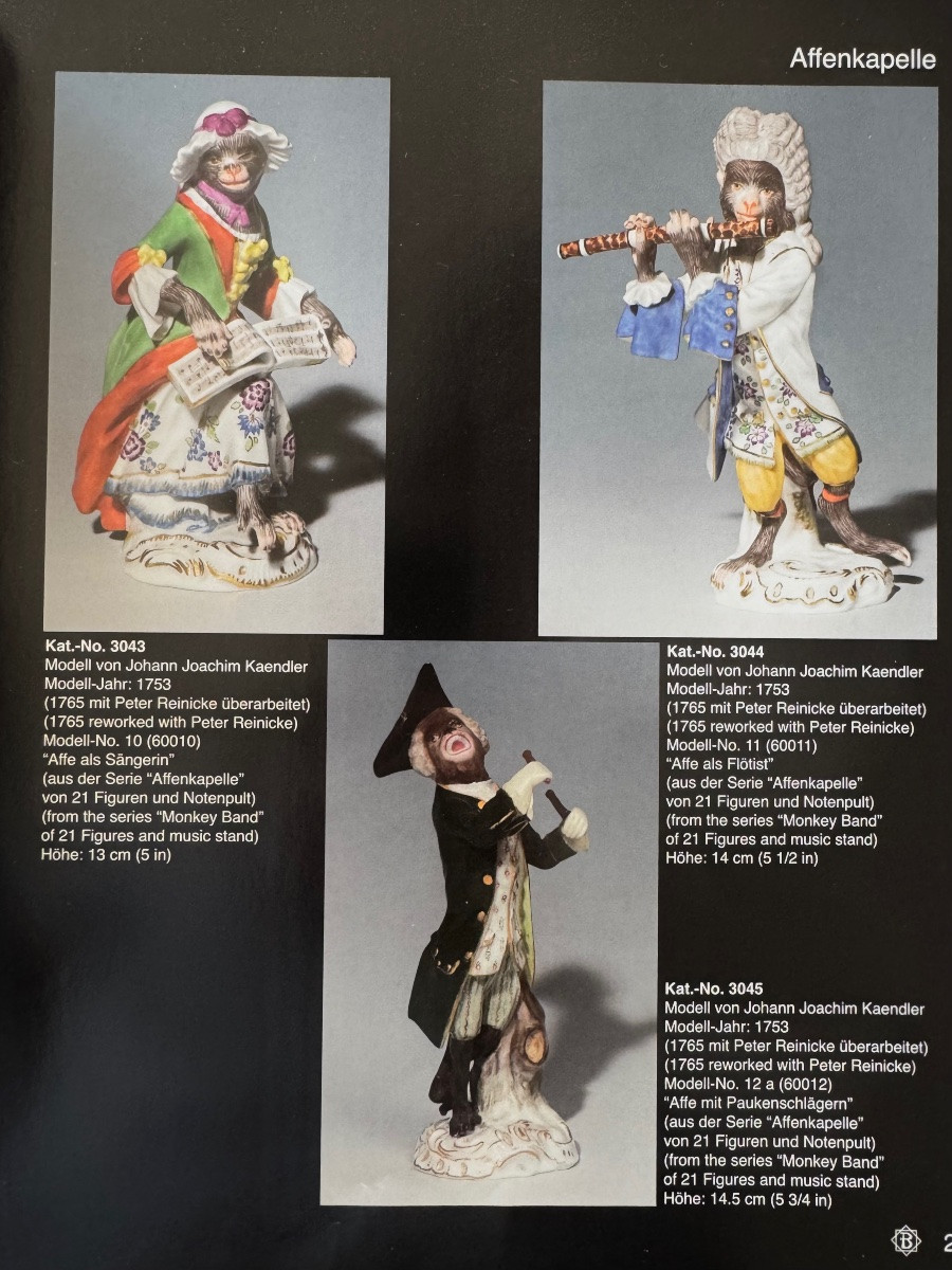 Meissen - Porcelain Figurine Of A Monkey With Chopsticks From The Monkey Orchestra Series-photo-7