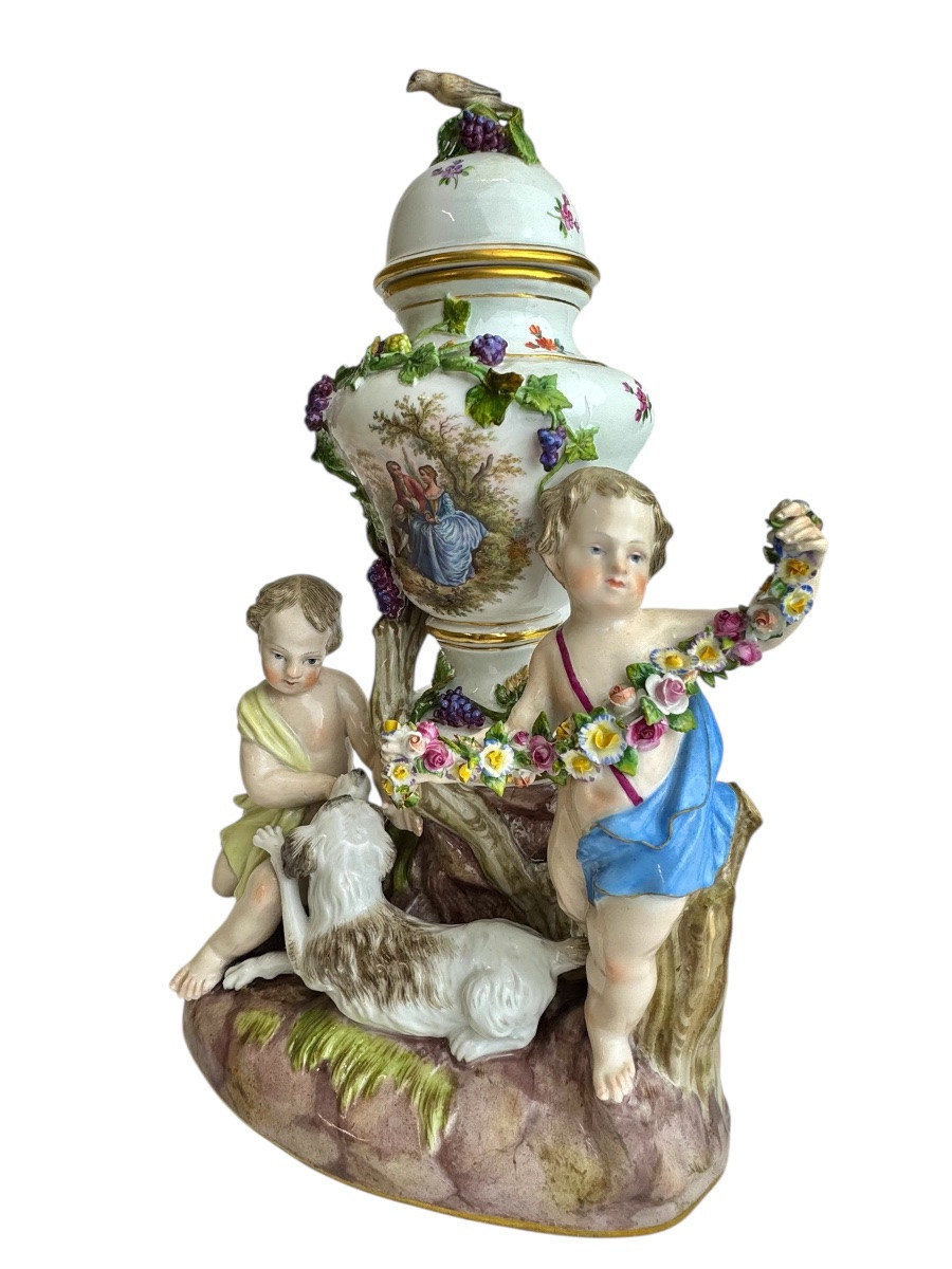 Meissen - Pot-pourri avec des Cupidons-photo-3