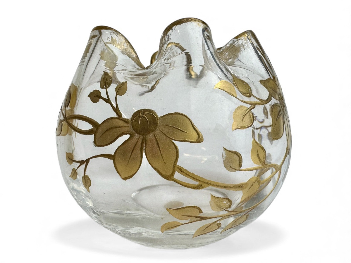 Saint Louis - vase boule à décor des clématites-photo-2