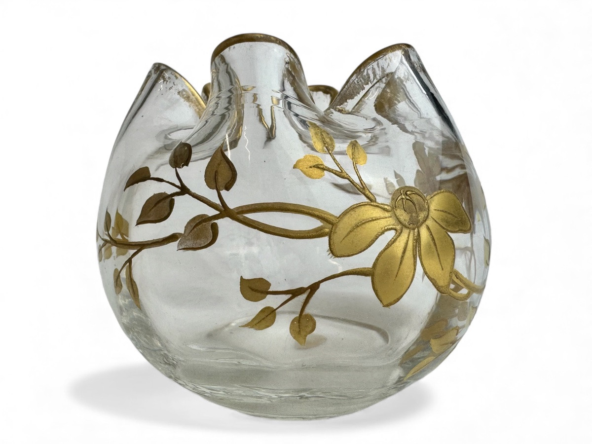 Saint Louis - vase boule à décor des clématites-photo-3