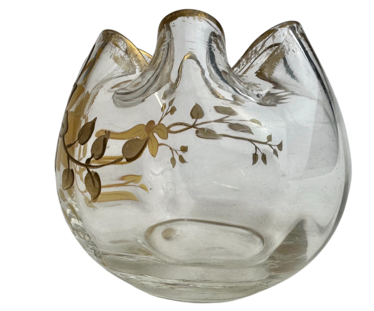 Saint Louis - vase boule à décor des clématites-photo-2