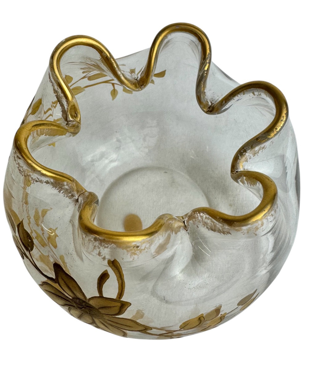 Saint Louis - vase boule à décor des clématites-photo-3