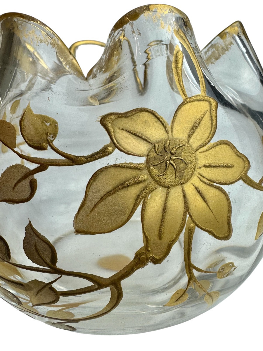 Saint Louis - vase boule à décor des clématites-photo-4