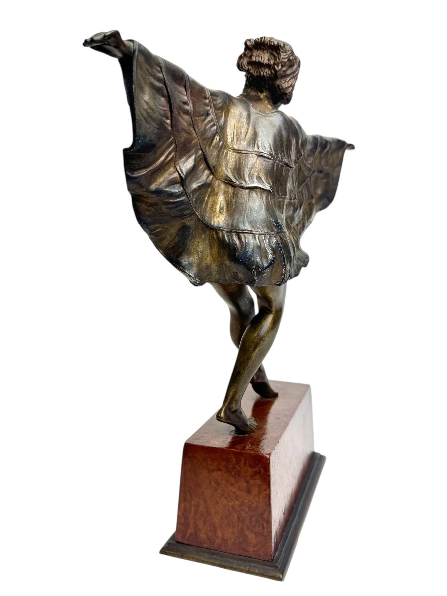 Bouraine - Bronze Sculpture Of A Dancer In A Butterfly Dress -photo-1
