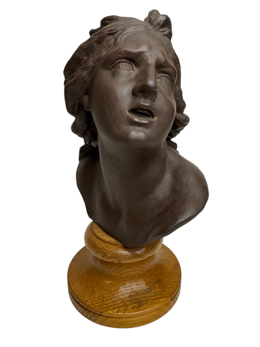 Meissen, buste de Proserpine par Benjamin Thomae en grès brun-photo-2