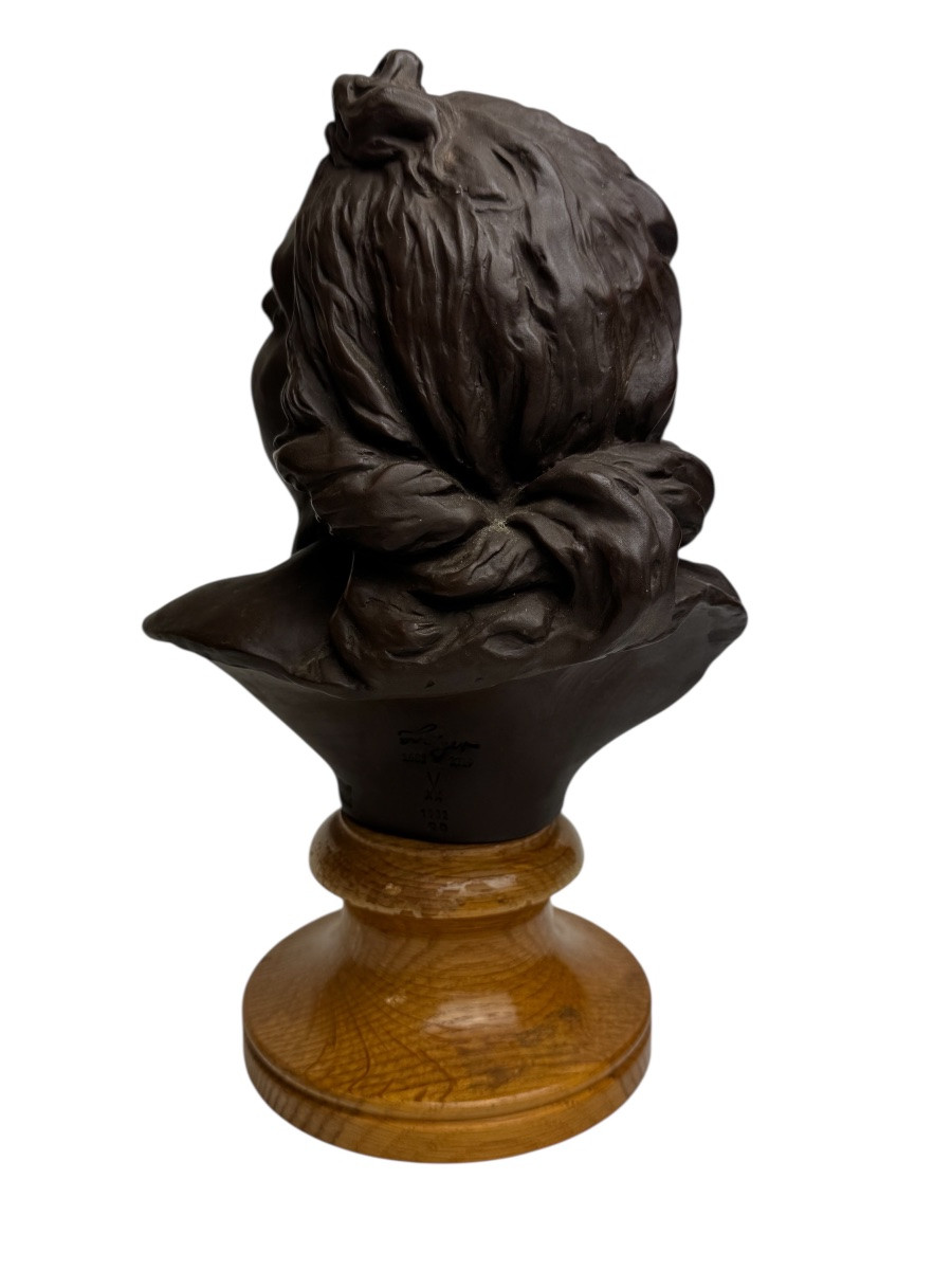 Meissen, buste de Proserpine par Benjamin Thomae en grès brun-photo-4
