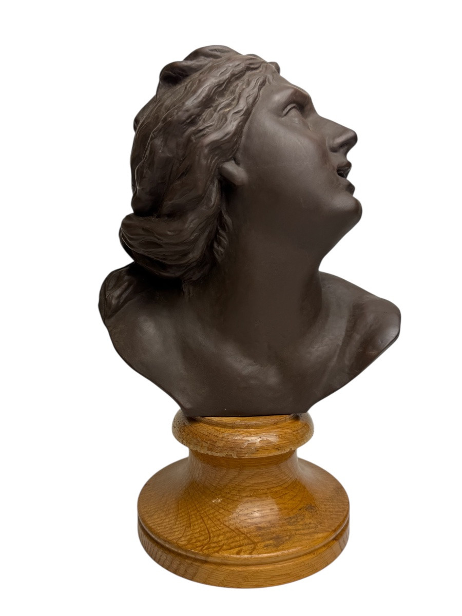 Meissen, buste de Proserpine par Benjamin Thomae en grès brun-photo-5