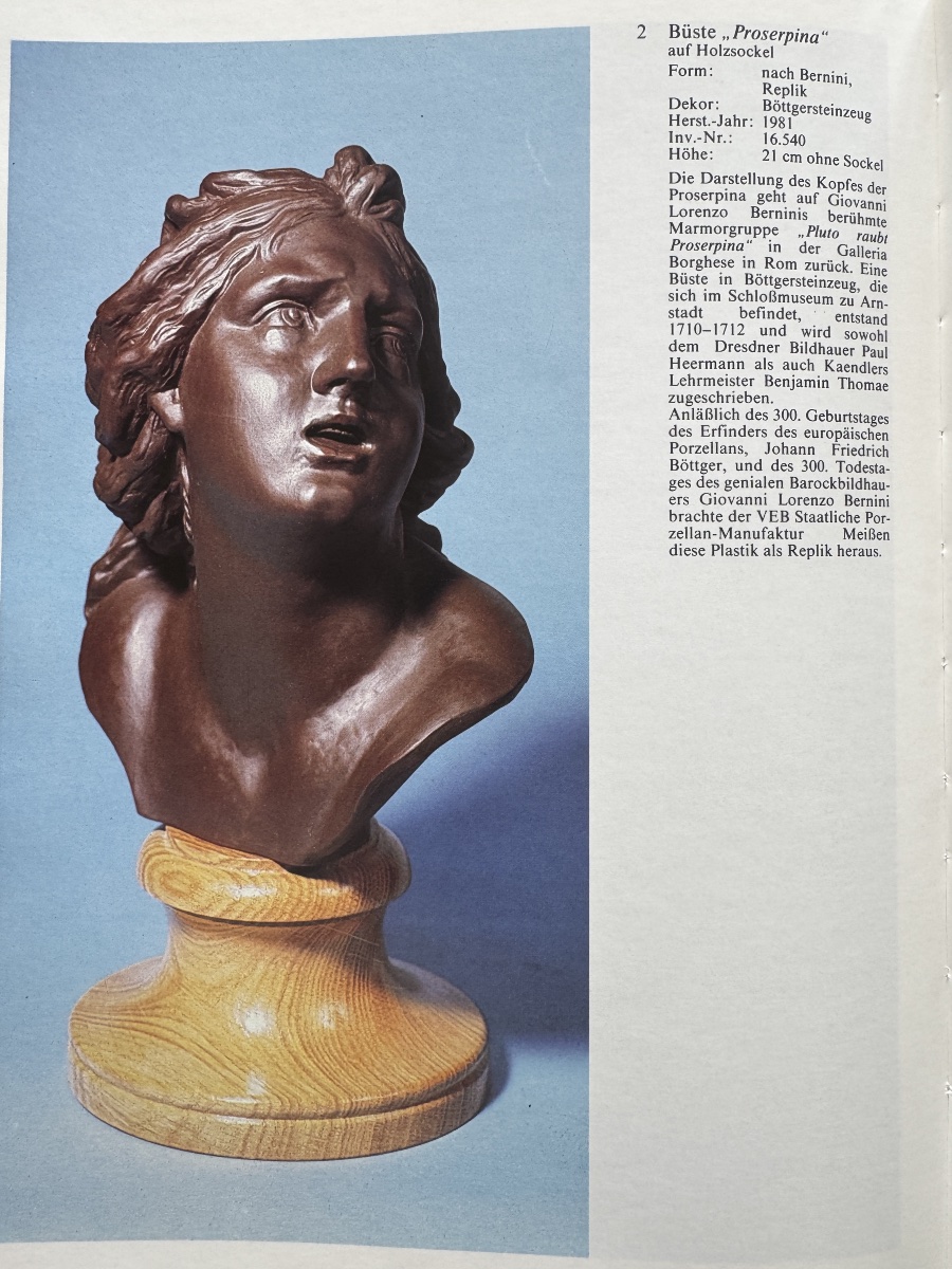Meissen, buste de Proserpine par Benjamin Thomae en grès brun-photo-6