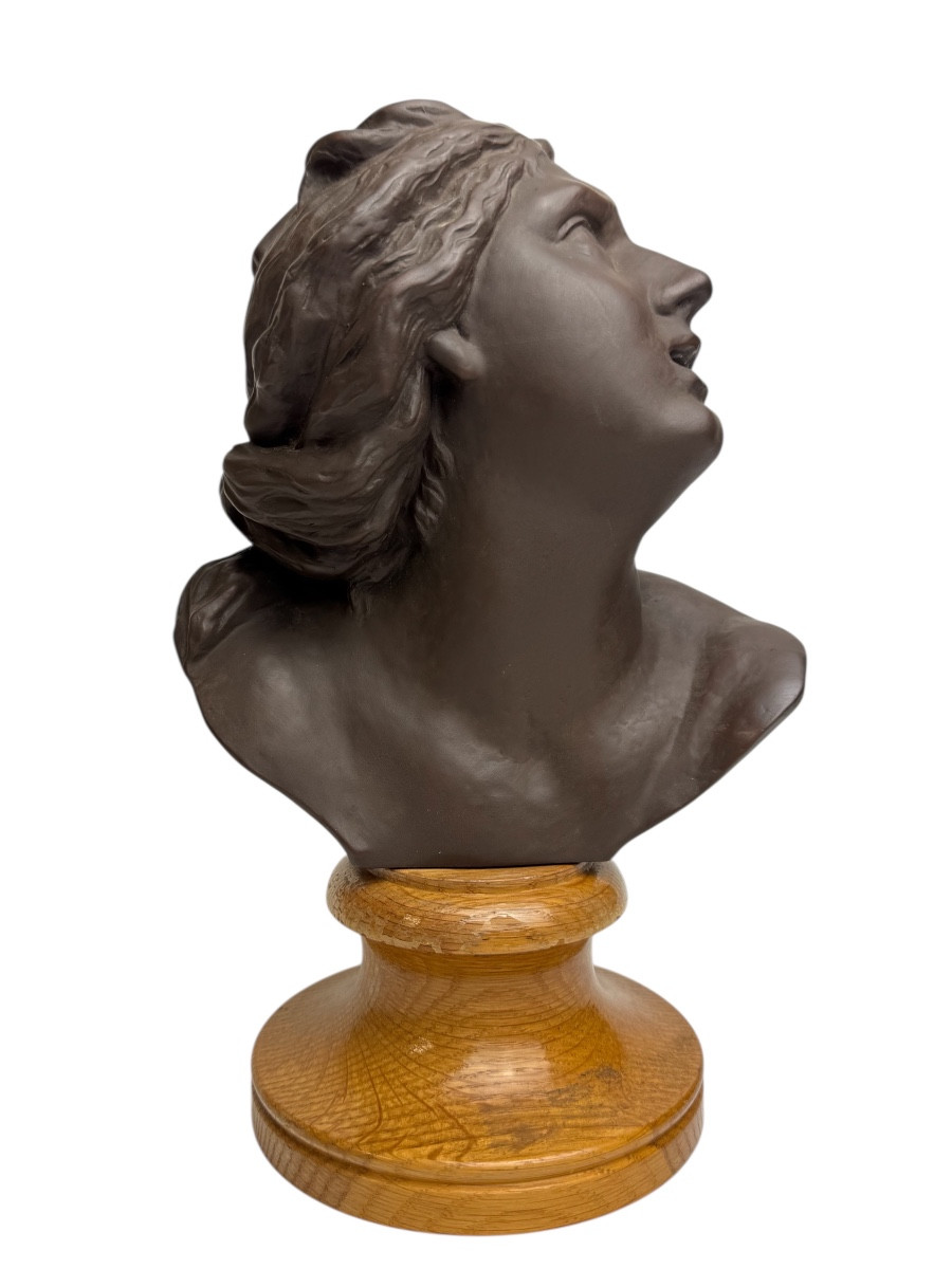 Meissen, buste de Proserpine par Benjamin Thomae en grès brun