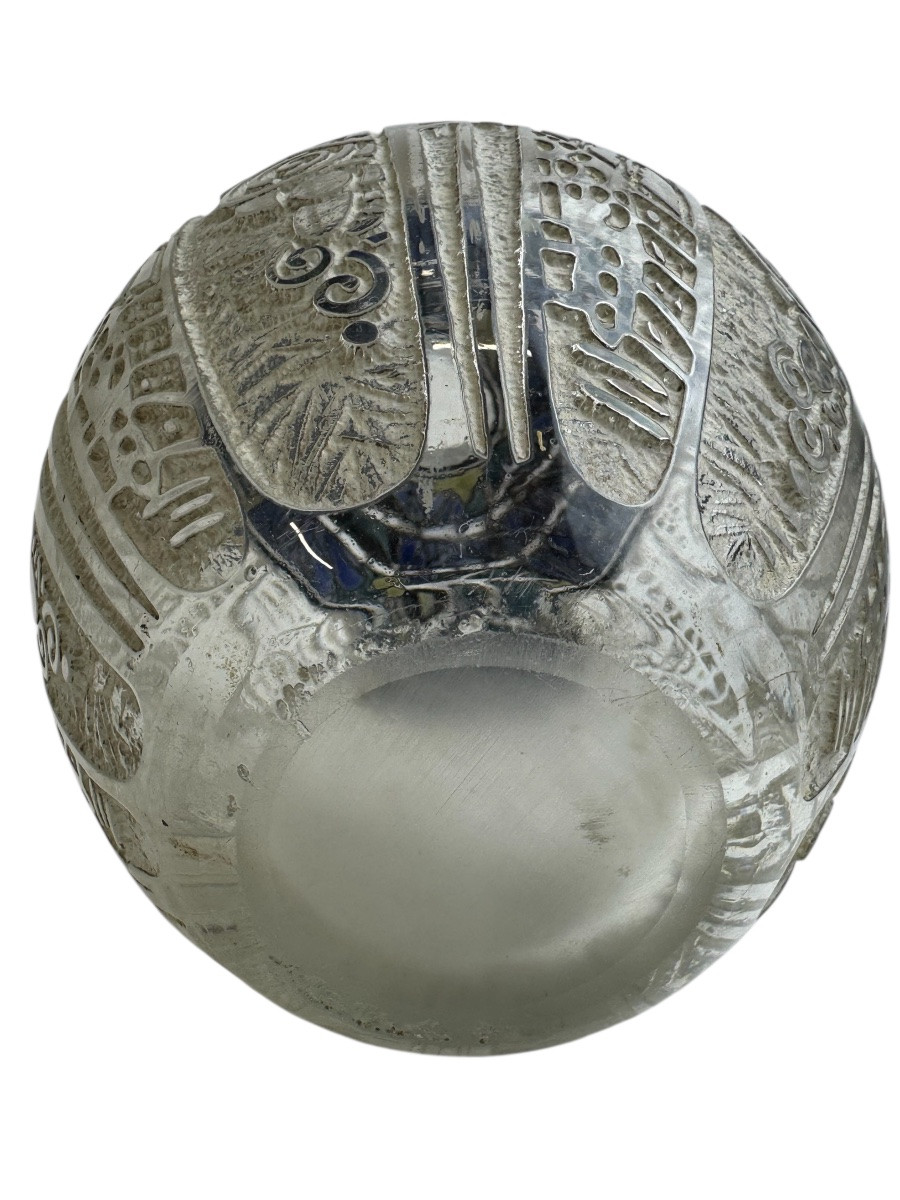 ADelatte Nancy - Vase Art Déco aux motifs géométriques-photo-5