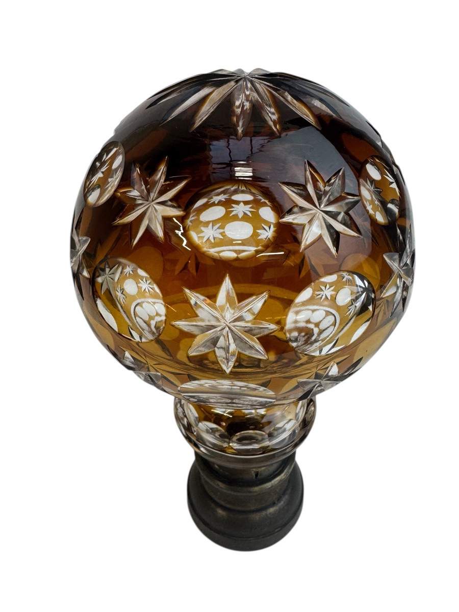 Boule d’escalier en cristal à décor des étoiles -photo-2