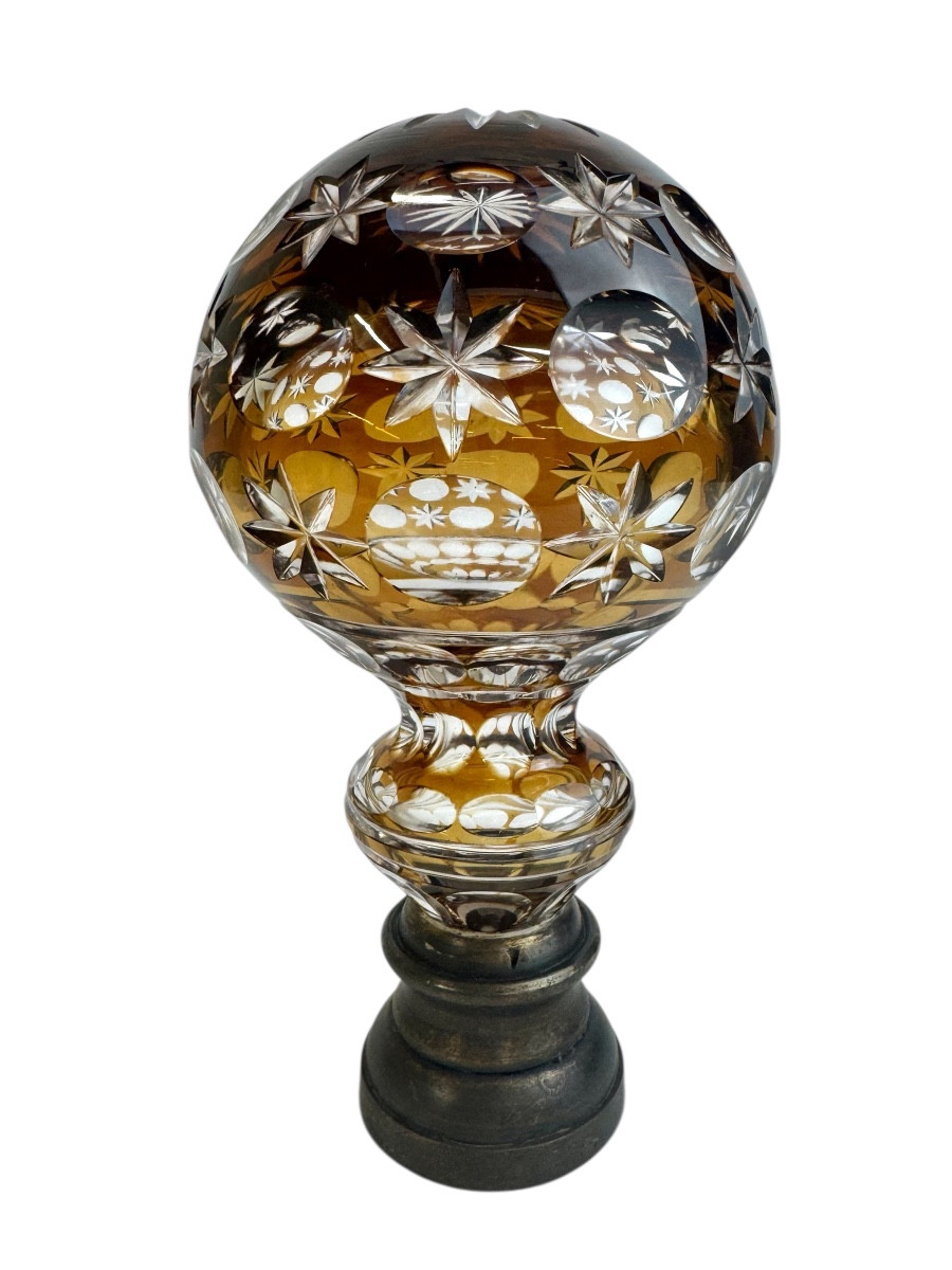 Boule d’escalier en cristal à décor des étoiles 