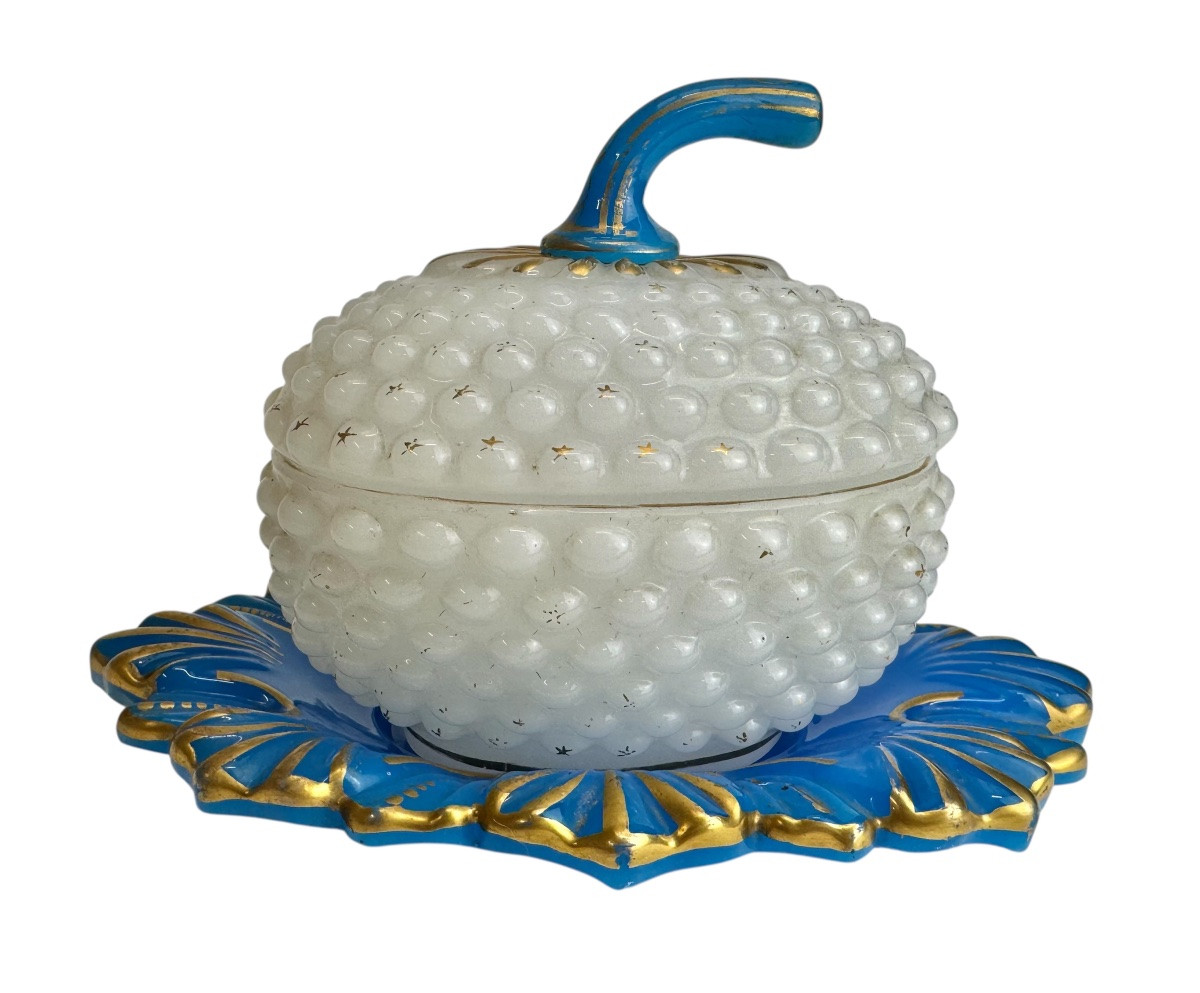 Baccarat - Sucrier en opaline modèle « ananas»-photo-2