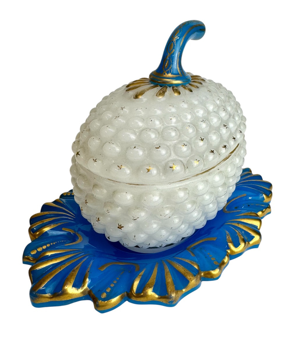 Baccarat - Sucrier en opaline modèle « ananas»-photo-3