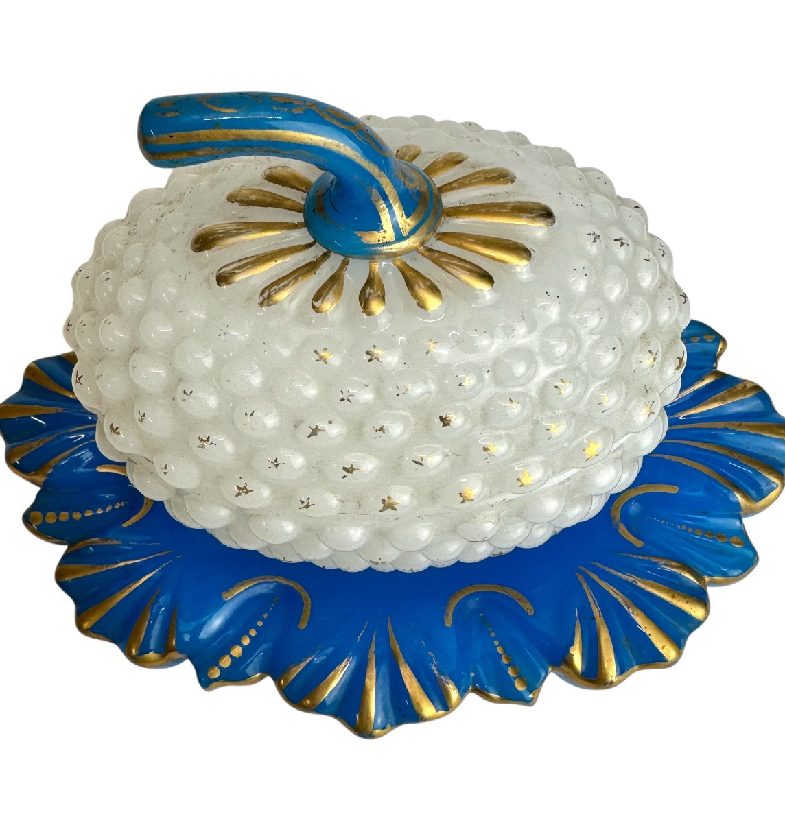 Baccarat - Sucrier en opaline modèle « ananas»-photo-3