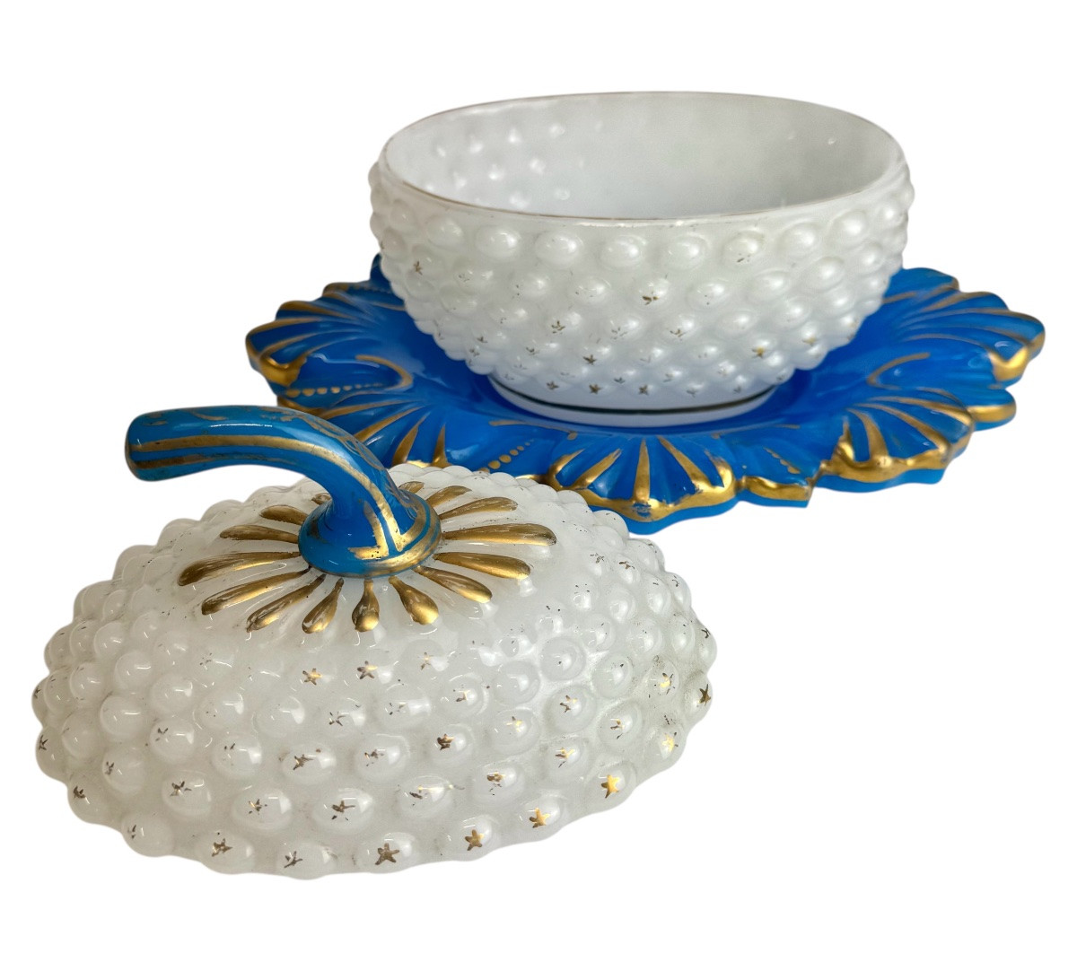 Baccarat - Sucrier en opaline modèle « ananas»-photo-4