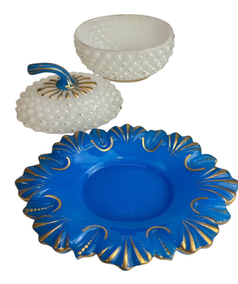 Baccarat - Sucrier en opaline modèle « ananas»-photo-5