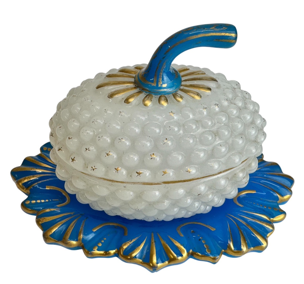 Baccarat - Sucrier en opaline modèle « ananas»