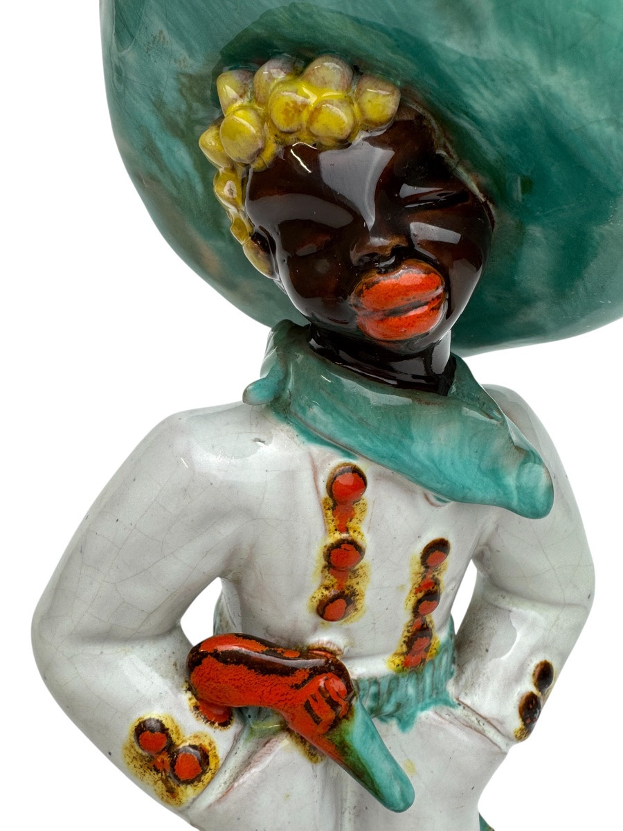 Mária Ráhmer - Art Deco Ceramic Figurine, Mexican Boy. -photo-2