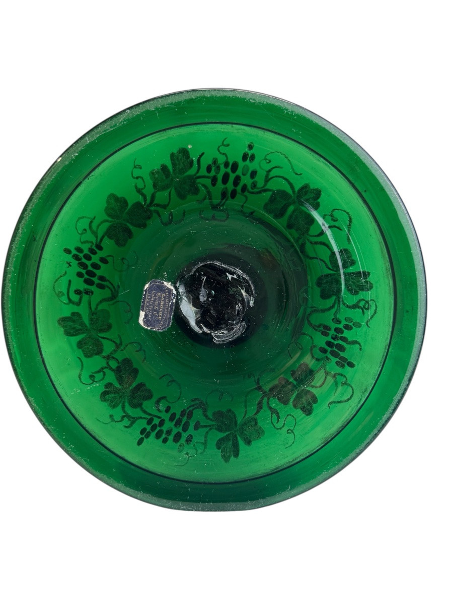 Crystal Staircase - Large Crystal Cone-shaped Vase Decorated With Vine Tendrils.-photo-6