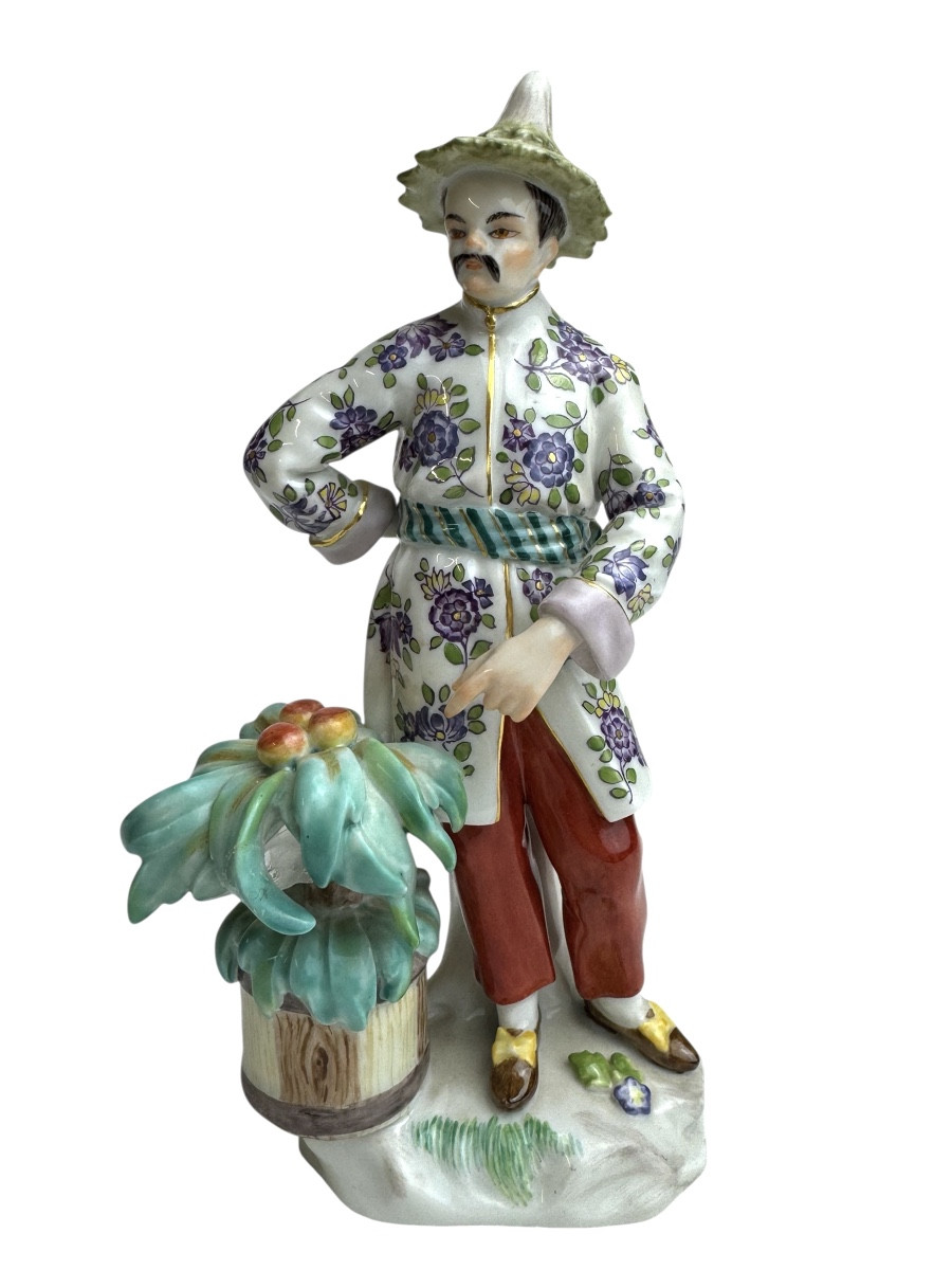Meissen Japanese Porcelain Figurine With Flower Pot