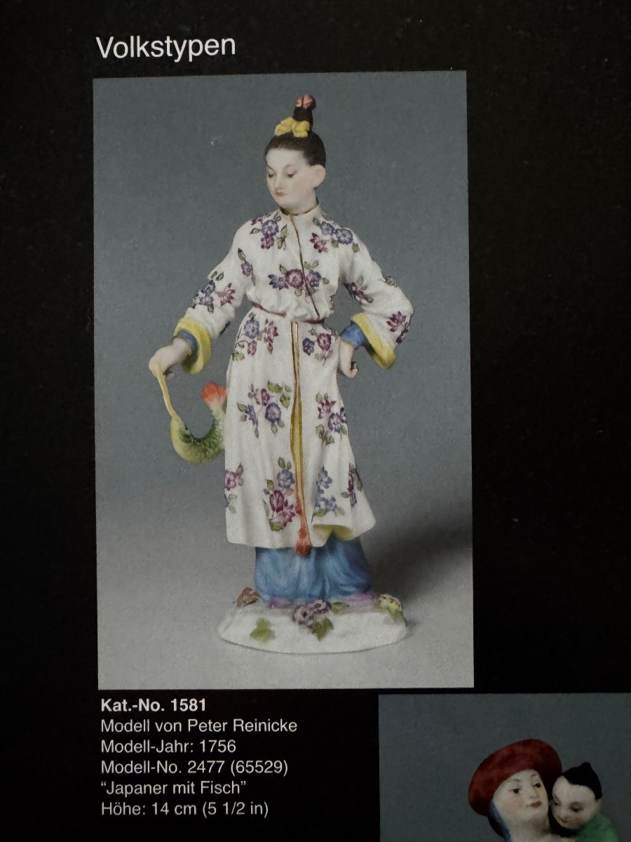 Meissen Porcelain Figurine Of A Japanese Man With A Fish-photo-5