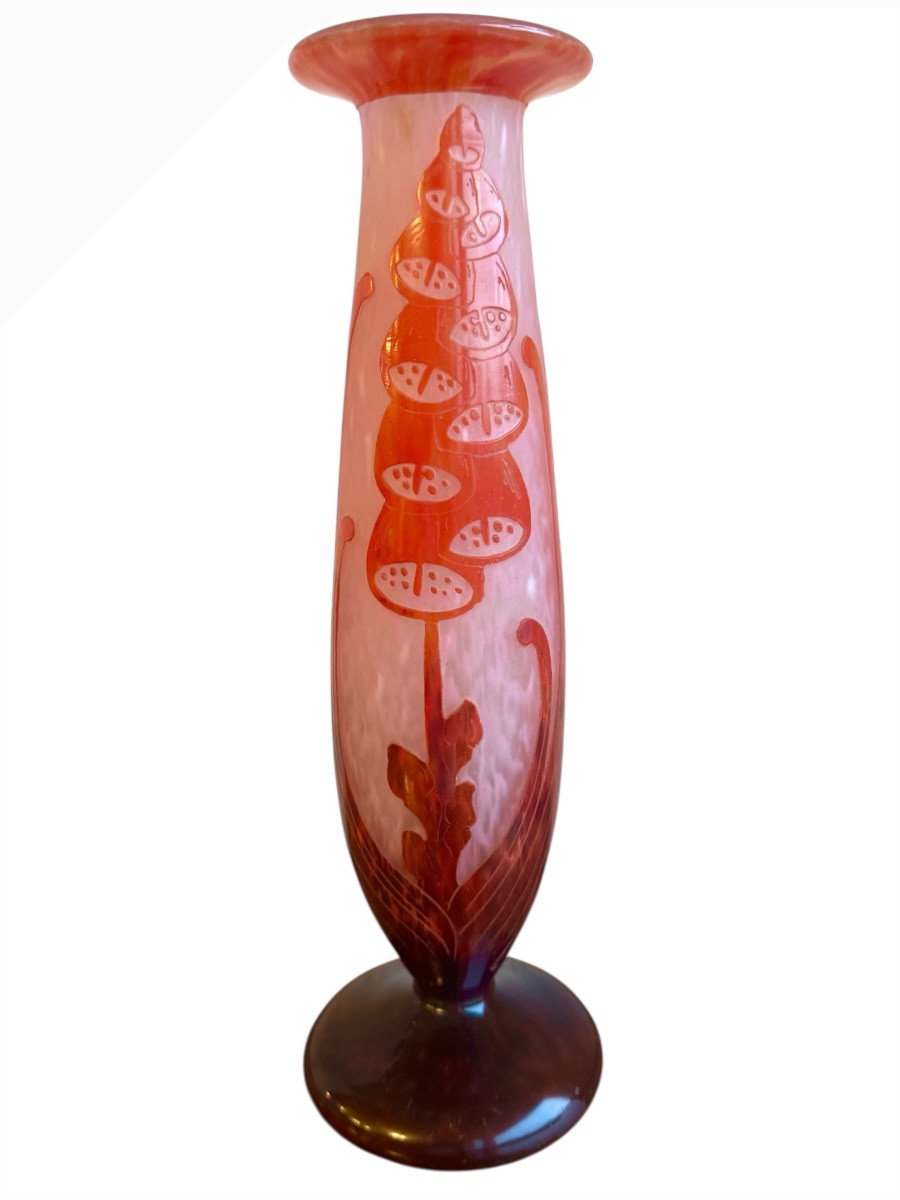 Le Verre Français - Vase à décor des Digitales