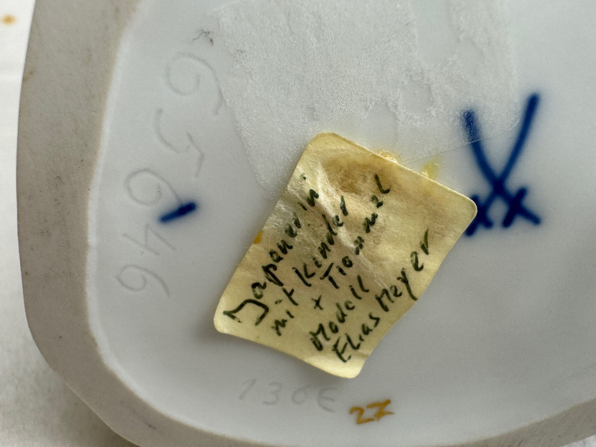 Meissen, grupe en porcelaine femme japonaise avec des enfants -photo-7