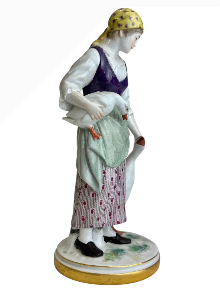 Jakob Ungerer  pour Meissen - Figure en porcelaine, La Gardienne d'oies-photo-2