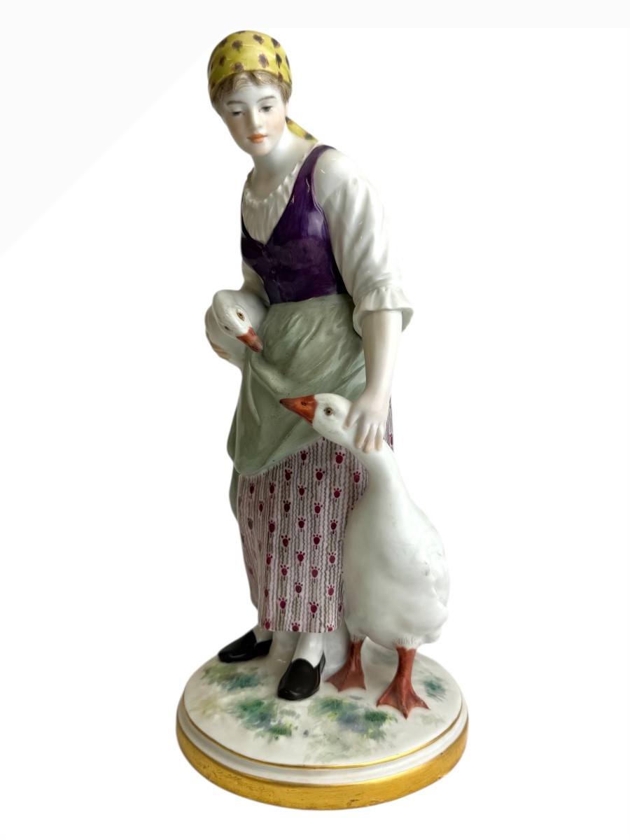Jakob Ungerer  pour Meissen - Figure en porcelaine, La Gardienne d'oies-photo-2