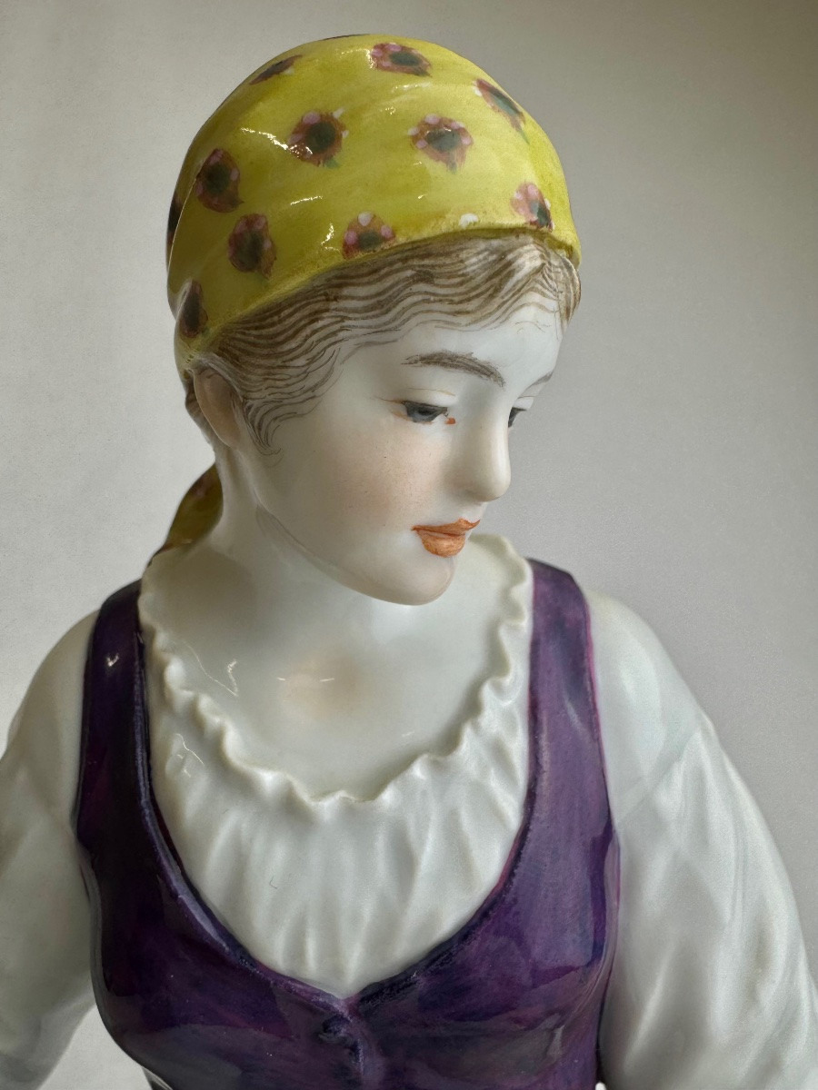 Jakob Ungerer  pour Meissen - Figure en porcelaine, La Gardienne d'oies-photo-3