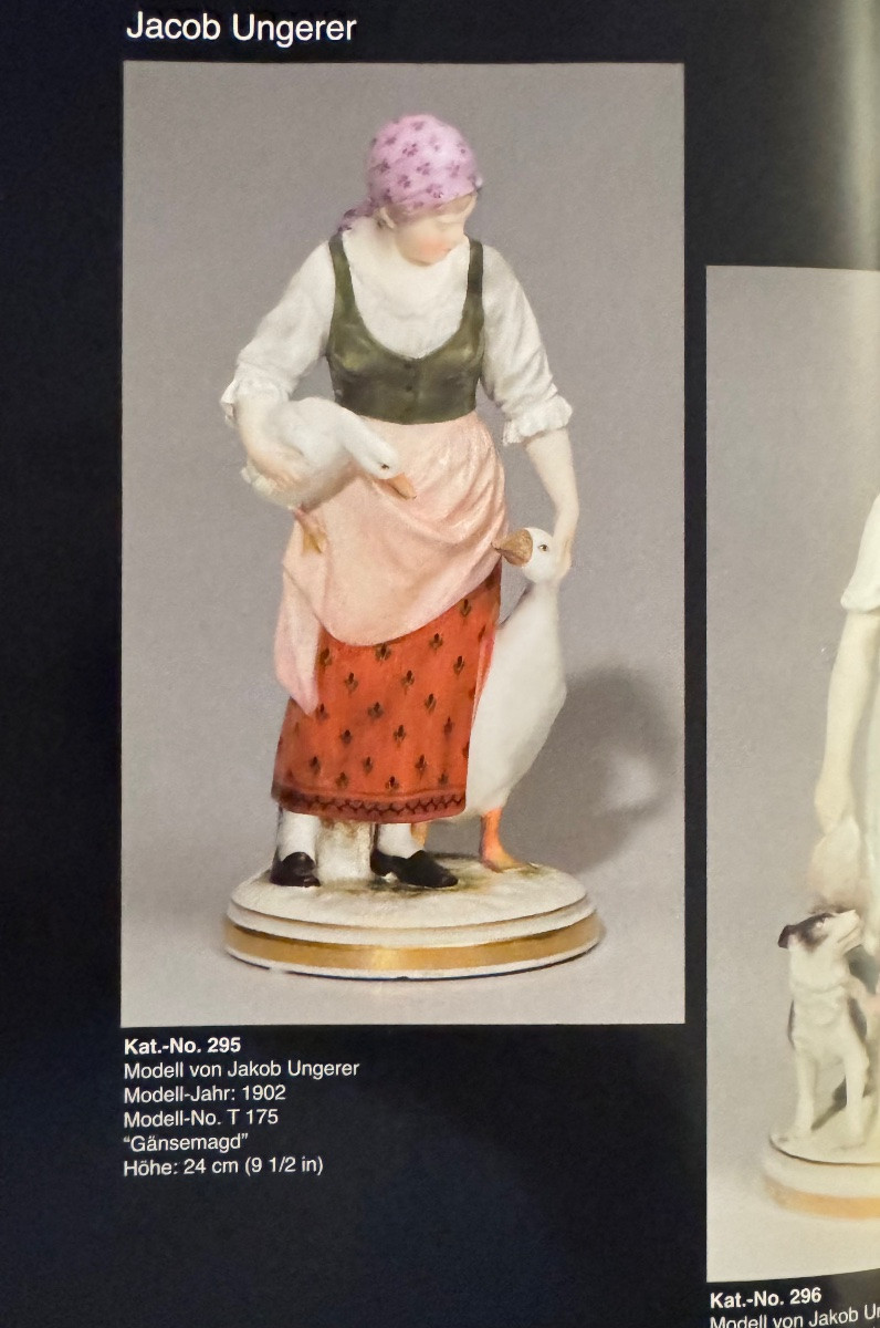 Jakob Ungerer  pour Meissen - Figure en porcelaine, La Gardienne d'oies-photo-6