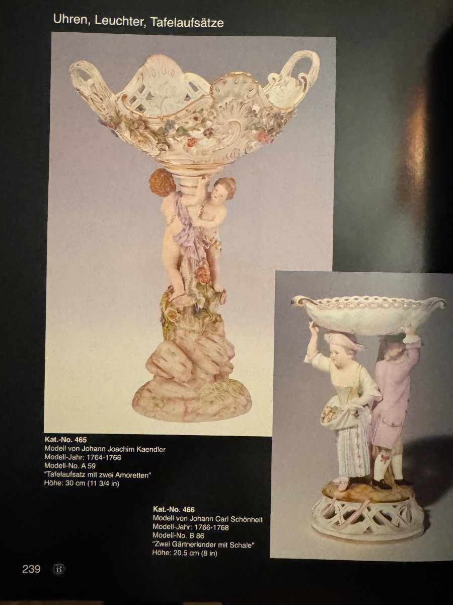 Meissen - Centre de table en porcelaine orné de deux cupidons -photo-7