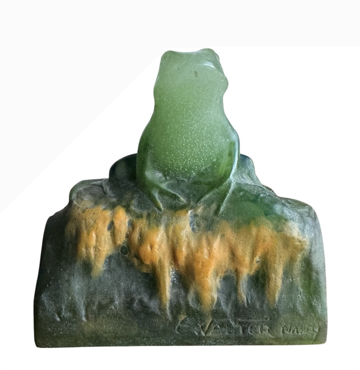 Amalric Walter And Henri Berger - Paperweight With Frog Decoration-photo-2