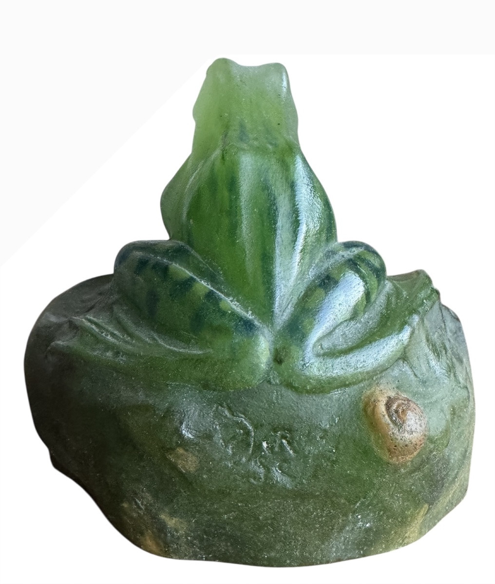 Amalric Walter And Henri Berger - Paperweight With Frog Decoration-photo-3