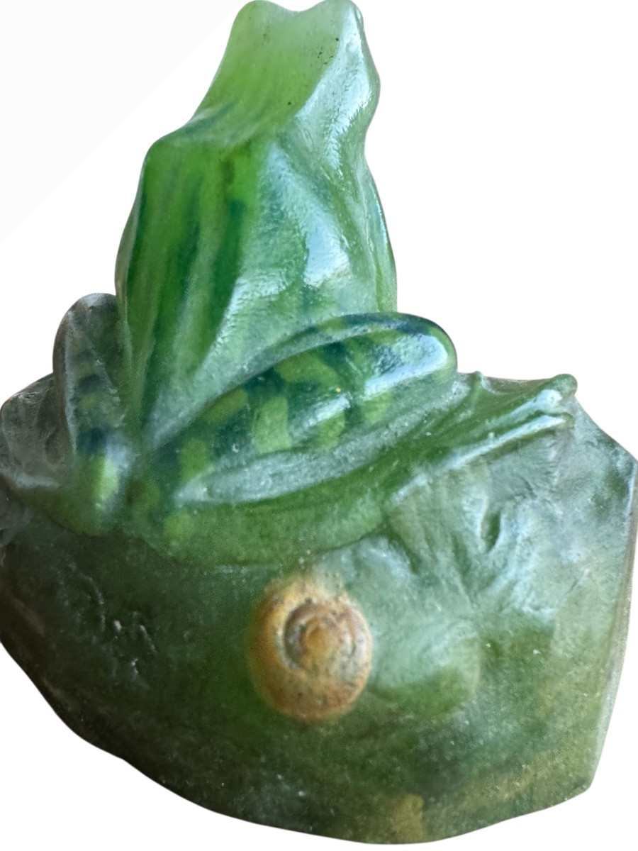 Amalric Walter And Henri Berger - Paperweight With Frog Decoration-photo-4