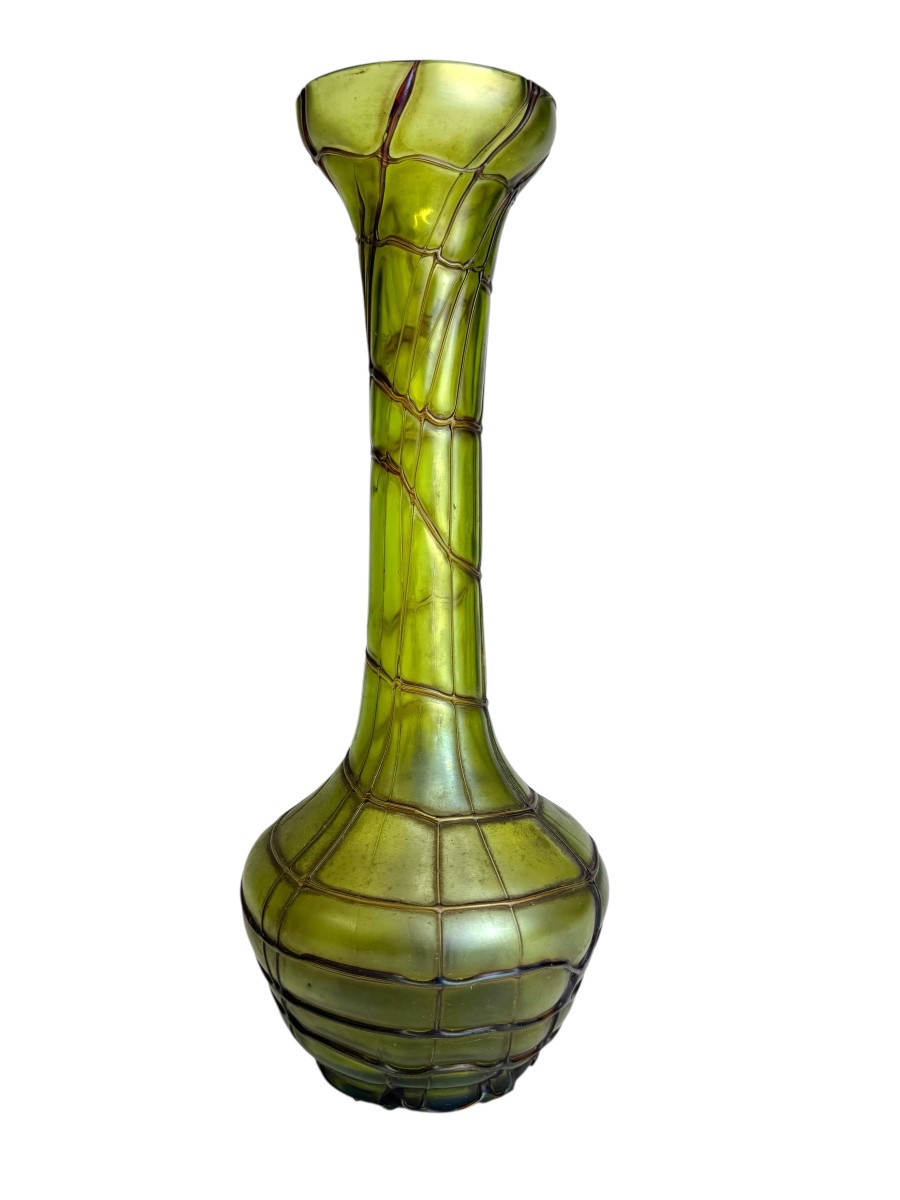Vase en verre Art Nouveau de Bohême -photo-2